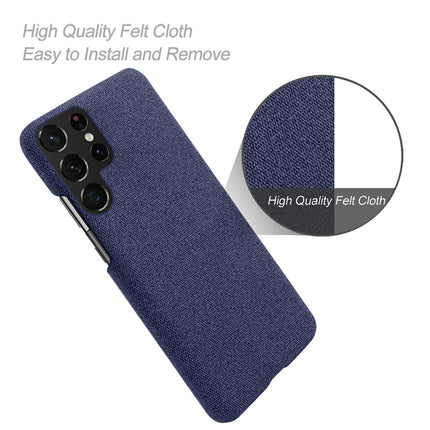 Woven Soft Fabric Case for Samsung Galaxy S22 Ultra Back Cover, Shock Protection Slim Hard Anti Slip Back Cover (Blue)