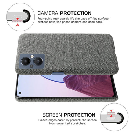 Woven Soft Fabric Case for Oppo F21 PRO (5G) Back Cover, Shock Protection Slim Hard Anti Slip Back Cover (Grey)