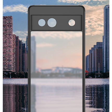 Mobizang Shield Frosted Acrylic Back Shock Proof Case Cover for Google Pixel 7A (Black)