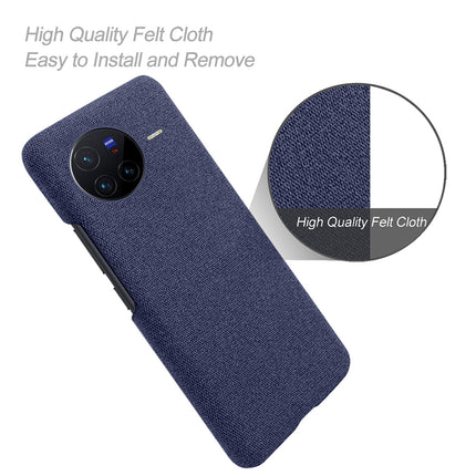 Mobizang Woven Soft Fabric Case for Vivo X80 (5G) Back Cover,  Shock Protection Slim Hard Anti Slip Back Cover (Blue)