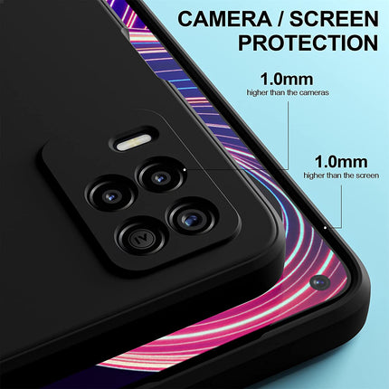 Matte Lens Protective Back Cover for Realme 8 (5G) , Slim Silicone with Soft Lining Shockproof Flexible Full Body Bumper Case , Black