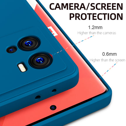 Matte Lens Protective Back Cover for Vivo IQOO 9 Pro , Slim Silicone with Soft Lining Shockproof Flexible Full Body Bumper Case (Blue)