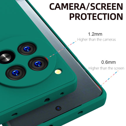 Mobizang Matte Protective Lens Flexible Back Cover for Oneplus 12R | Slim Silicone with Soft Lining Shockproof Full Body Bumper Case (Green)