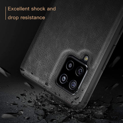 Tux Back Case for Samsung Galaxy M42 (5G) , Slim Leather Case with Soft Edge Shockproof Back Cover (Black)