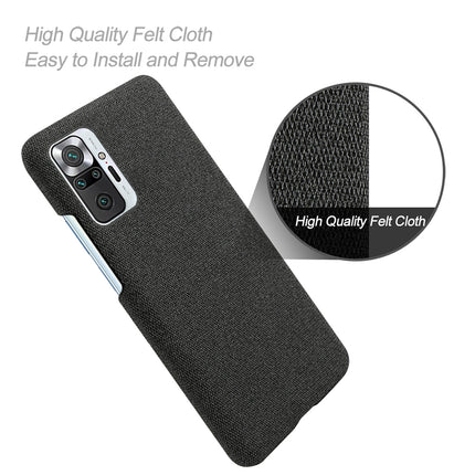 Woven Soft Fabric Case for Redmi Note 10 Pro / Note 10 Pro Max Back Cover, Shock Protection Slim Hard Anti Slip Back Cover (Black)