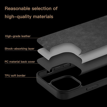 Mobizang Tux Back Case for Apple iPhone 14 , Slim Leather Shockproof Camera Protection Back Cover (Black)