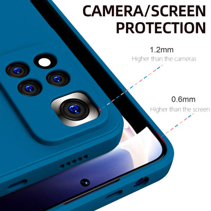 Matte Lens Protective Back Cover for Xiaomi 11i / 11i Hypercharge , Slim Silicone with Soft Lining Shockproof Flexible Full Body Bumper Case (Blue)