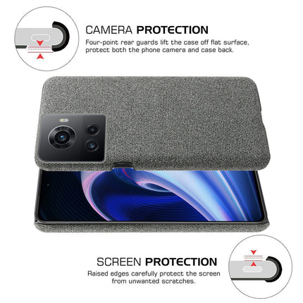 Mobizang Woven Soft Fabric Case for OnePlus 10R  Back Cover,  Shock Protection Slim Hard Anti Slip Back Cover (Grey)