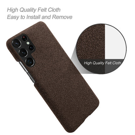 Woven Soft Fabric Case for Samsung Galaxy S22 Ultra Back Cover, Shock Protection Slim Hard Anti Slip Back Cover (Brown)