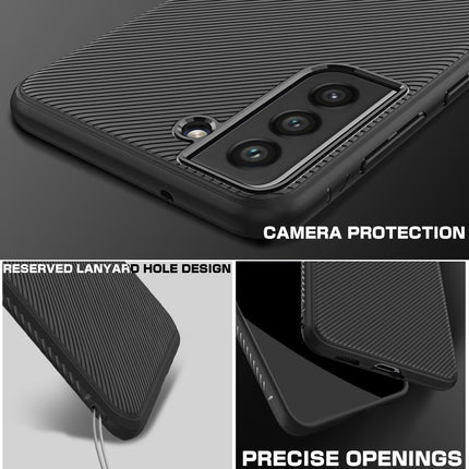 Twill Shockproof Soft Flexible Back Case Cover for Samsung Galaxy S21 FE (Black)