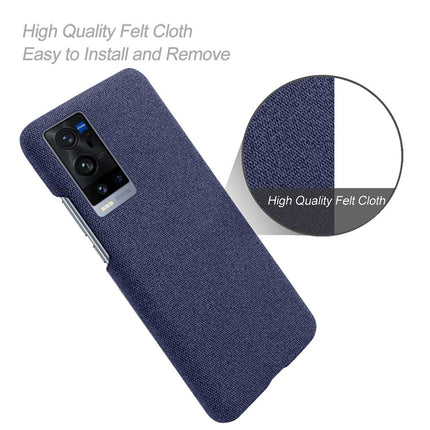 Woven Soft Fabric Case for Vivo X60 Pro Plus Back Cover, Shock Protection Slim Hard Anti Slip Back Cover (Blue)