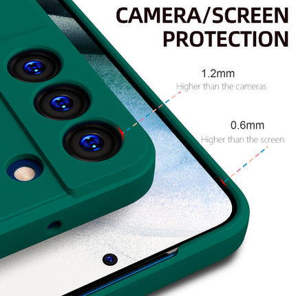 Matte Lens Protective Back Cover for Samsung Galaxy S22 PLUS, Slim Silicone with Soft Lining Shockproof Flexible Full Body Bumper Case (Green)