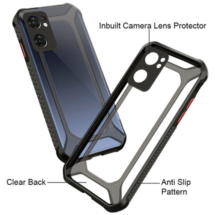 Mobizang Unicorn for Oppo Reno 7 (5G) Clear Back Case, Shock Proof Slim Hybrid Bumper Cover (Black)