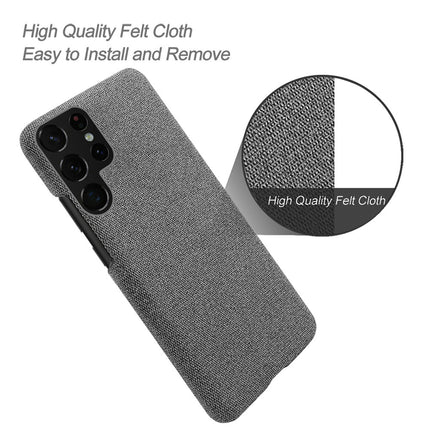 Mobizang Woven Soft Fabric Case for Samsung Galaxy S23 ULTRA Back Cover,Shock Protection Slim Hard Anti Slip Back Cover (Grey)