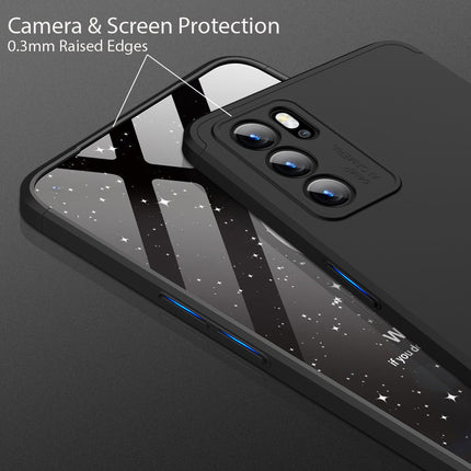 Double Dip Full 360 Protection Back Case Cover for Oppo Reno 6 Pro (5G) (Black)