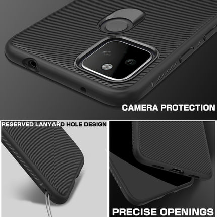 Twill Shock Proof Soft Flexible Back Case Cover for Google Pixel 5A (Black)