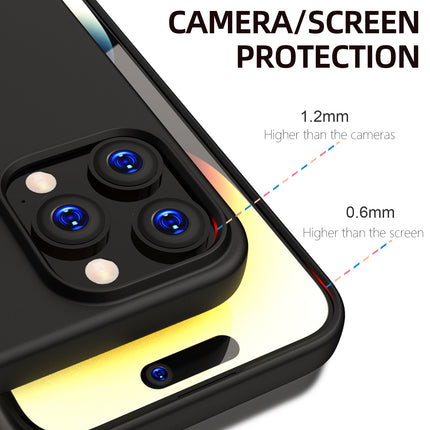 Mobizang Matte Protective Lens Flexible Back Cover for Apple iPhone 15 Pro | Slim Silicone with Soft Lining Shockproof Full Body Bumper Case (Black)