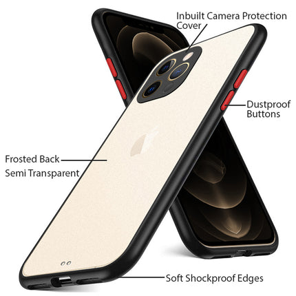 Paper Thin Back Cover For Apple iPhone 12 Pro Max (6.7) , Super Slim Matte Translucent Full Protection Back Case (Black)