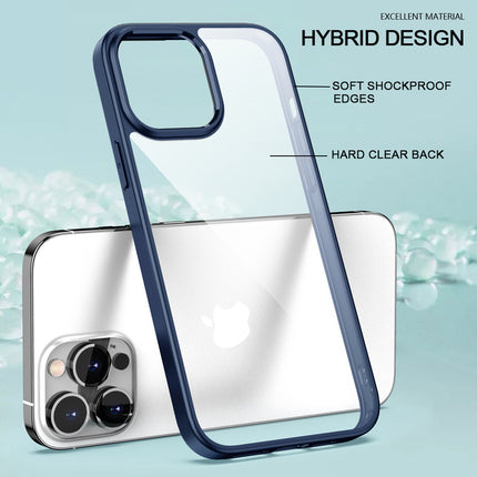 Hawkeye Clear Back Cover for Apple iPhone 13 PRO (6.1 inch) , Camera Lens Protector Shockproof Slim Clear Case Cover (Blue)