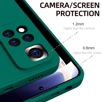 Matte Lens Protective Back Cover for Xiaomi 11i / 11i Hypercharge , Slim Silicone with Soft Lining Shockproof Flexible Full Body Bumper Case (Green)