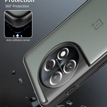 Mobizang Shield Frosted Acrylic Back Shock Proof Case Cover for OnePlus 11 (Black)