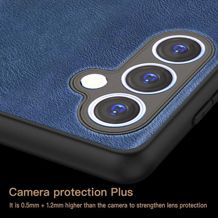 Mobizang Tux Leather Back Cover for Samsung Galaxy F34 (5G) / M34 (5G) | Slim Shockproof Camera Protection Bumper Case (Blue)