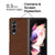 Soft Fabric & Leather Hybrid Protective Case Cover for Samsung Galaxy Z Fold 3 (Brown)