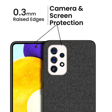 Soft Fabric Hybrid Protective Back Case Cover for Samsung Galaxy A33 (5G) (Black)