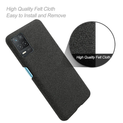 Woven Soft Fabric Case for Realme 8 (5G) Back Cover, Shock Protection Slim Hard Anti Slip Back Cover (Black)
