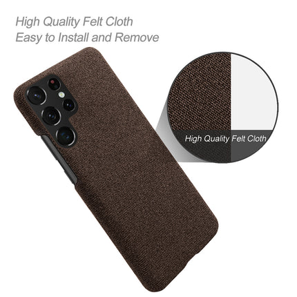 Mobizang Woven Soft Fabric Case for Samsung Galaxy S23 ULTRA Back Cover , Shock Protection Slim Hard Anti Slip Back Cover (Brown)