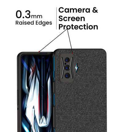 Soft Fabric Hybrid Protective Back Case Cover for Redmi K50 Gaming Edition (Black)