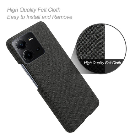 Mobizang Woven Soft Fabric Case for VIVO V25 (5G) Back Cover, Shock Protection Slim Hard Anti Slip Back Cover (Black)