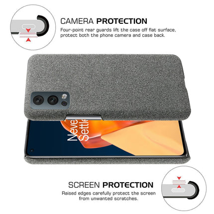 Woven Soft Fabric Case for OnePLus Nord 2 Back Cover, Shock Protection Slim Hard Anti Slip Back Cover (Grey)