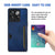 Mobizang Razor Wallet Back Case for OnePlus 10T | Slim PU Leather & Fabric Cover with Inbuilt Card Pocket (Blue)