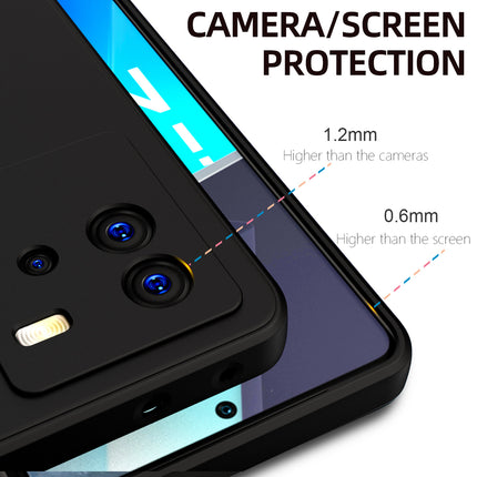 Mobizang Matte Lens Protective Shockproof Flexible Back Cover for IQOO Neo 6 (5G) ,Slim Silicone with Soft Lining Shockproof Flexible Full Body Bumper Case (Black)