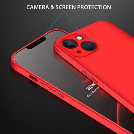 Double Dip Full 360 Protection Back Case Cover for Apple iPhone 13 (6.1) (Red)