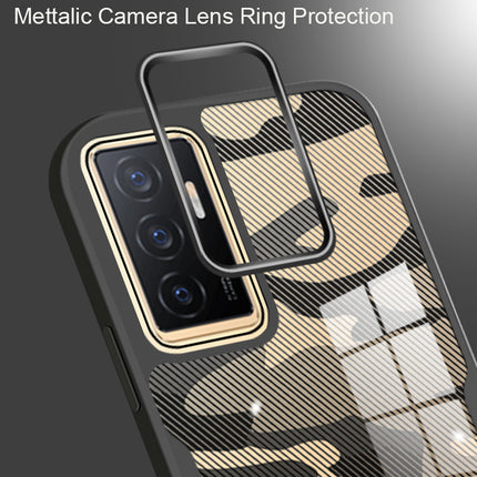 Mobizang Beetle Camouflage V2 for Vivo V23E (5G) Back Cover , [Military Grade] Shockproof Slim Camera Ring Hybrid Case (Black)