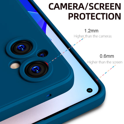 Matte Lens Protective Shockproof Flexible Back Cover for Oppo F21 PRO (5G), Slim Silicone with Soft Lining Shockproof Flexible Full Body Bumper Case (Blue)