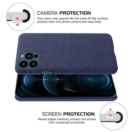 Woven Soft Fabric Case for Apple iPhone 13 Pro Back Cover, Shock Protection Slim Hard Anti Slip Back Cover (Blue)