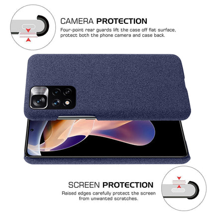 Woven Soft Fabric Case for Xiaomi 11i HyperCharge Back Cover, Shock Protection Slim Hard Anti Slip Back Cover (Blue)