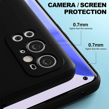 Matte Lens Protective Back Cover for OnePlus 9 PRO / One Plus 9 PRO , Slim Silicone with Soft Lining Shockproof Flexible Full Body Bumper Case (Black)