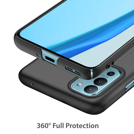 Silk Smooth Finish [Full Coverage] All Sides Protection Slim Back Cover For OnePlus 9R / One Plus 9R (Black)