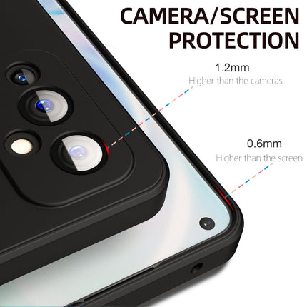 Matte Lens Protective Back Cover for OnePlus 9 / One Plus 9 , Slim Silicone with Soft Lining Shockproof Flexible Full Body Bumper Case (Black)