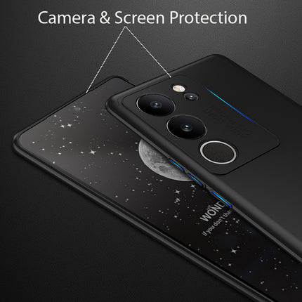 Mobizang Double Dip Full 360 Protection Back Case Cover for Vivo V29 PRO (Black)