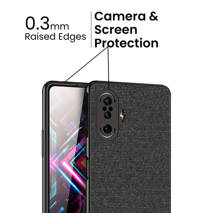 Soft Full Fabric Protective Back Case Cover for Poco F3 GT (Black)