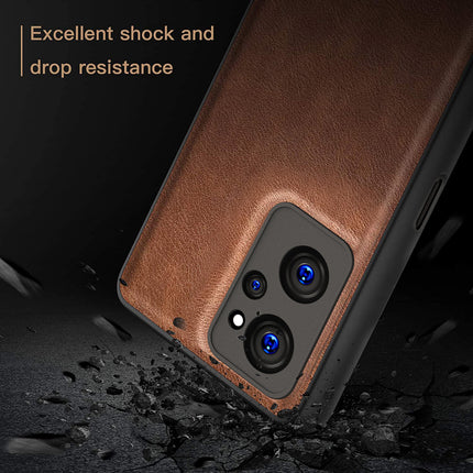 Tux Back Case for Realme 9i, Slim Leather Case with Soft Edge Shockproof Back Cover (Brown)