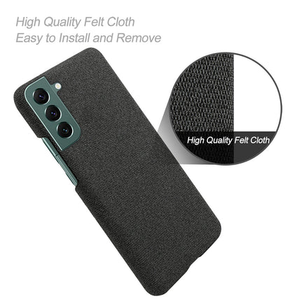 Woven Soft Fabric Case for Samsung Galaxy S22 Plus Back Cover, Shock Protection Slim Hard Anti Slip Back Cover (Black)