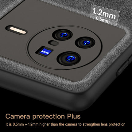 Tux Back Case for Vivo X80 , Slim Leather Case with Soft Edge Shockproof Back Cover (Black)