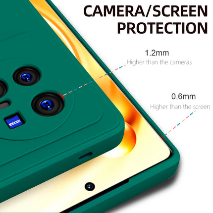 Matte Lens Protective Shockproof Flexible Back Cover for Vivo X80, Slim Silicone with Soft Lining Shockproof Flexible Full Body Bumper Case (Green)
