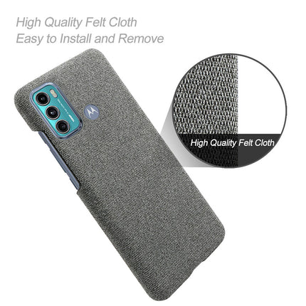 Woven Soft Fabric Case for Motorola Moto G60 Back Cover, Shock Protection Slim Hard Anti Slip Back Cover (Grey)